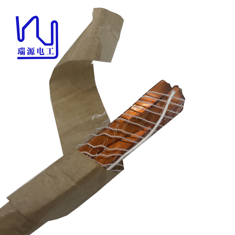 Enameled Coated CTC wire With Paper Insulation Flat Copper Wire