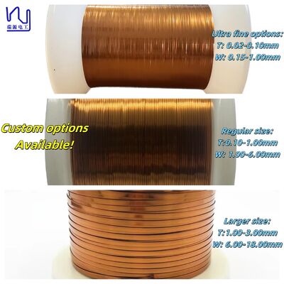 0.60mmX3.00mm Rectangular Flat AIW Class 220C Magnet Copper Wire