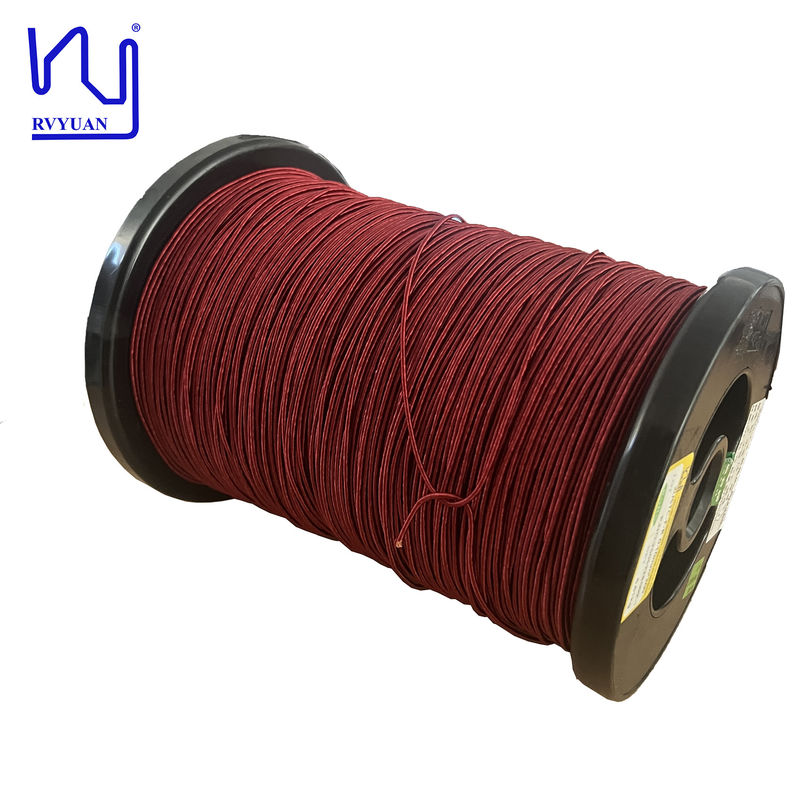 2USTC-F 0.1mmx200 Strands Red Color Polyester Covered Copper Litz Wire